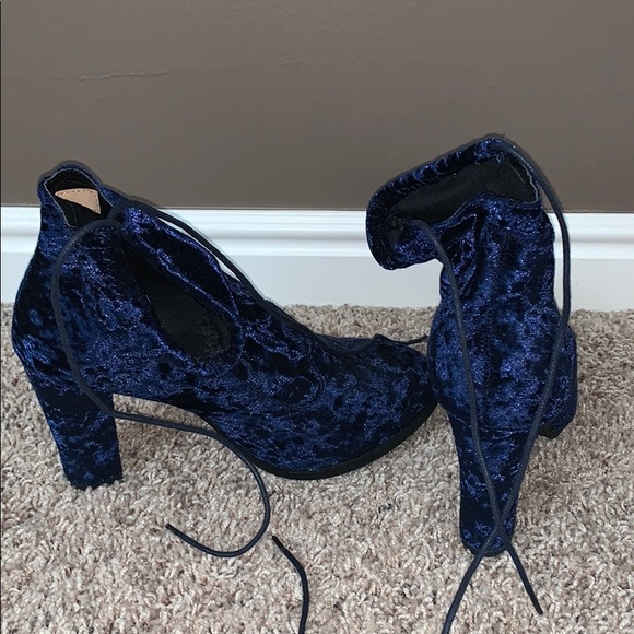 Blue Velvet Booties - Picture 2 of 2
